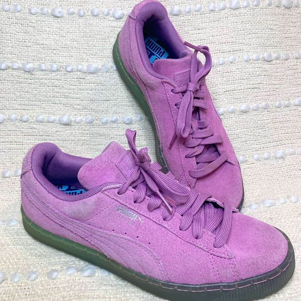 Puma Suede Leather Classic Lt Purple Sneakers Shoes Casual 366095 Women's Size 6